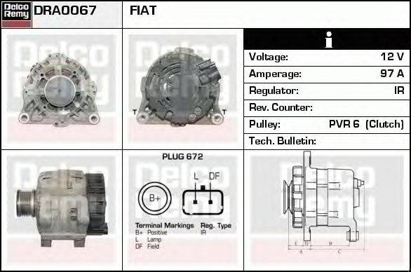 Генератор DELCO REMY DRA0067