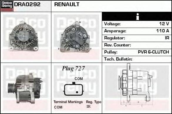 Генератор DELCO REMY DRA0292