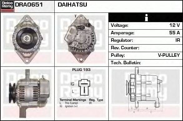 Генератор DELCO REMY DRA0651