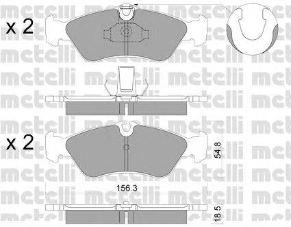 Комплект тормозных колодок, дисковый тормоз METELLI 2203111