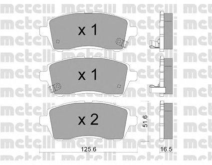 Комплект тормозных колодок, дисковый тормоз METELLI 2207931
