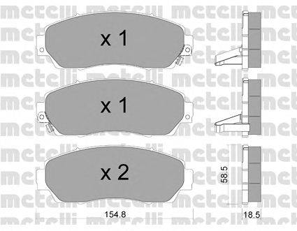 Комплект тормозных колодок, дисковый тормоз METELLI 22-0903-0
