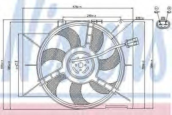 Вентилятор, охлаждение двигателя NISSENS 85182