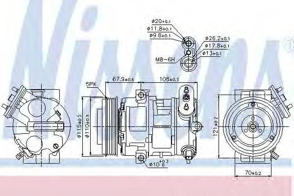 Компрессор, кондиционер NISSENS 89100