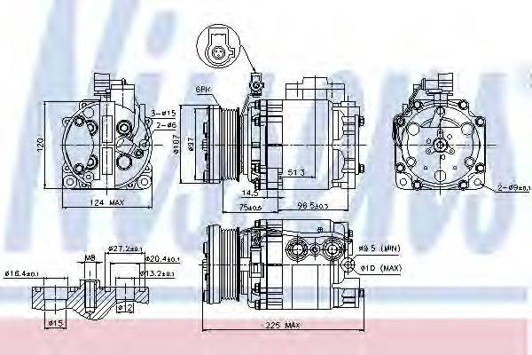 Компрессор, кондиционер NISSENS 89354