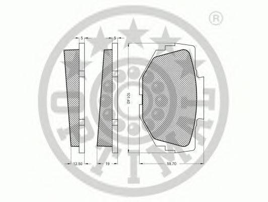 Комплект тормозных колодок, дисковый тормоз OPTIMAL 6203