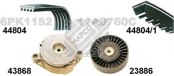 Поликлиновой ременный комплект MAPCO 73804