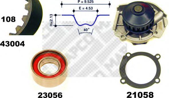 Водяной насос + комплект зубчатого ремня MAPCO 41004
