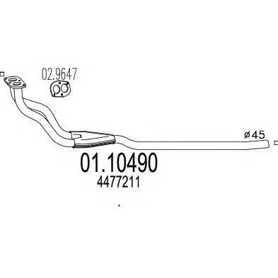 Труба выхлопного газа MTS 01.10490