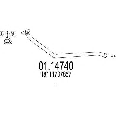 Труба выхлопного газа MTS 01.14740
