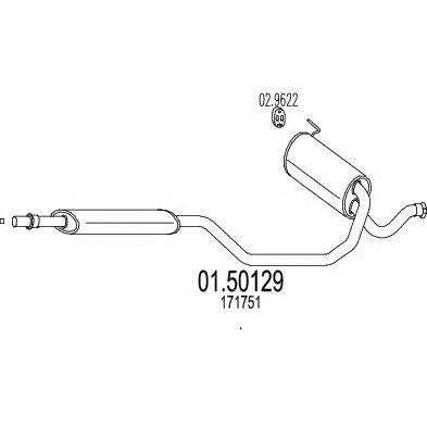 Средний глушитель выхлопных газов ROSI 12110