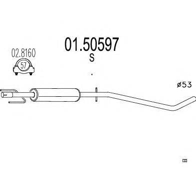 Средний глушитель выхлопных газов MTS 01.50597