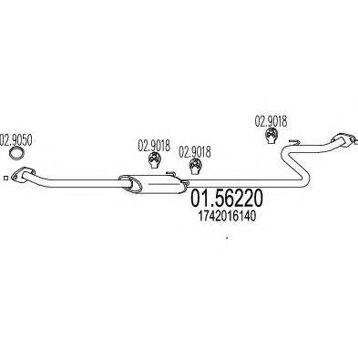 Средний глушитель выхлопных газов MTS 01.56220