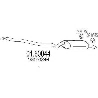 Глушитель выхлопных газов конечный MTS 01.60044