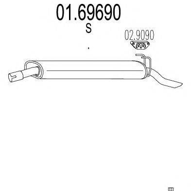 Глушитель выхлопных газов конечный MTS 01.69690