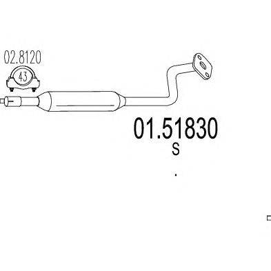 Средний глушитель выхлопных газов MTS 01.51830