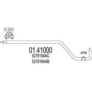 Труба выхлопного газа MTS 01.41000