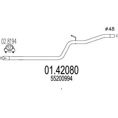 Труба выхлопного газа MTS 01.42080