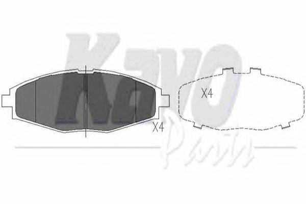 Комплект тормозных колодок, дисковый тормоз KAVO PARTS KBP-1002