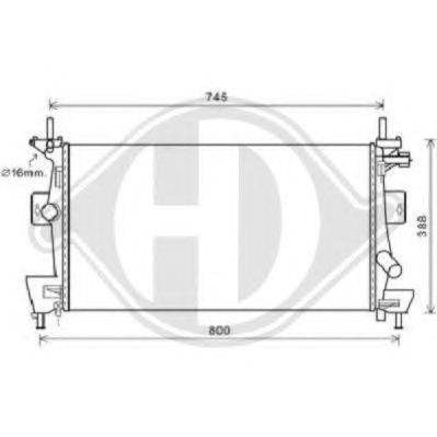 Радиатор, охлаждение двигателя DIEDERICHS 8141805