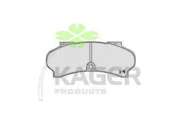 Комплект тормозных колодок, дисковый тормоз KAGER 350328