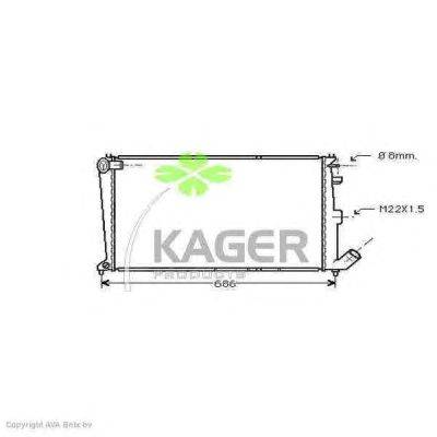 Радиатор, охлаждение двигателя KAGER 310158