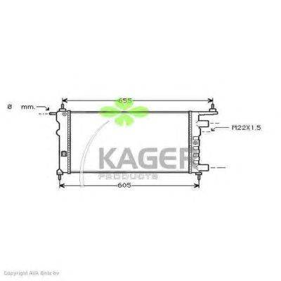Радиатор, охлаждение двигателя KAGER 310801