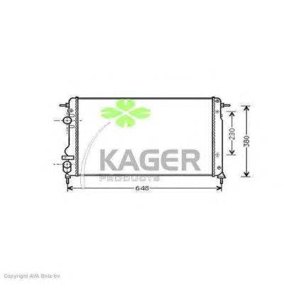 Радиатор, охлаждение двигателя KAGER 310983