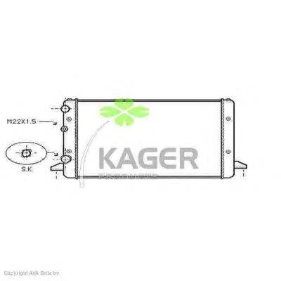 Радиатор, охлаждение двигателя KAGER 31-1204