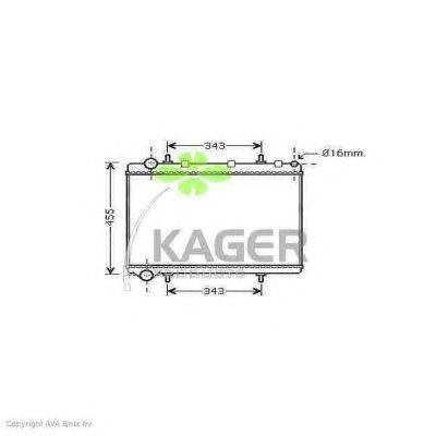 Радиатор, охлаждение двигателя KAGER 31-1369