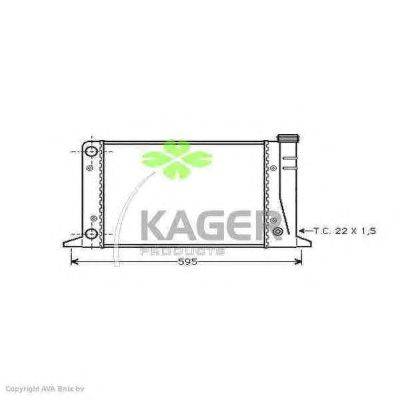 Радиатор, охлаждение двигателя KAGER 31-1757