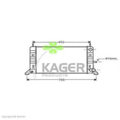 Радиатор, охлаждение двигателя KAGER 31-2201