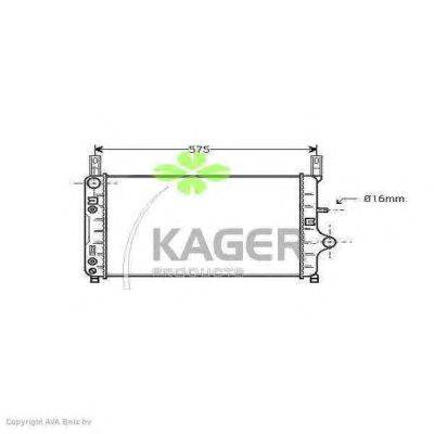 Радиатор, охлаждение двигателя KAGER 312264