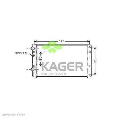 Радиатор, охлаждение двигателя KAGER 312608