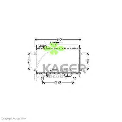 Радиатор, охлаждение двигателя KAGER 313060
