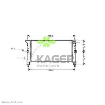 Радиатор, охлаждение двигателя KAGER 313067