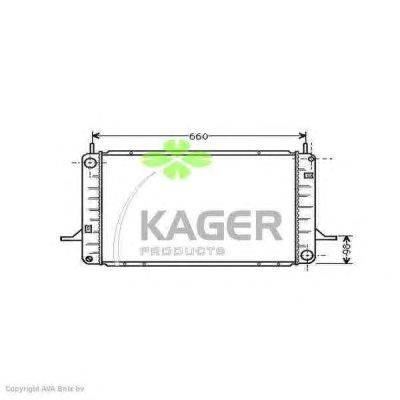 Радиатор, охлаждение двигателя KAGER 313141