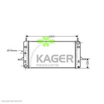 Радиатор, охлаждение двигателя KAGER 31-3180