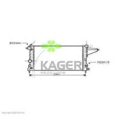 Радиатор, охлаждение двигателя KAGER 313466