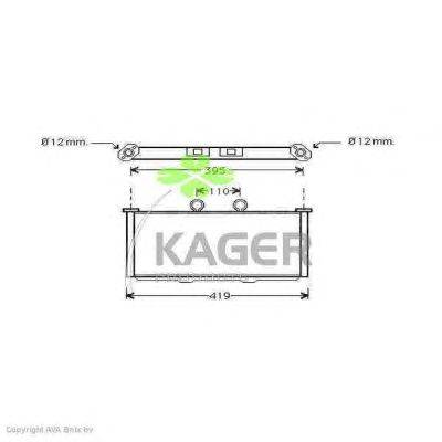 Радиатор, охлаждение двигателя KAGER 313784