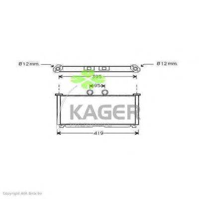 Радиатор, охлаждение двигателя KAGER 313785