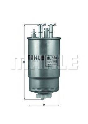 Топливный фильтр MAHLE ORIGINAL KL 566