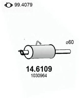 Средний глушитель выхлопных газов ASSO 146109