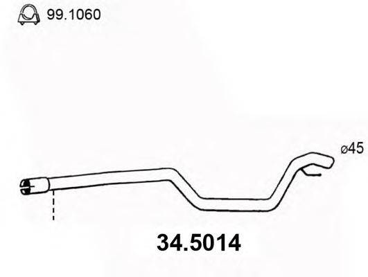 Труба выхлопного газа ASSO 345014