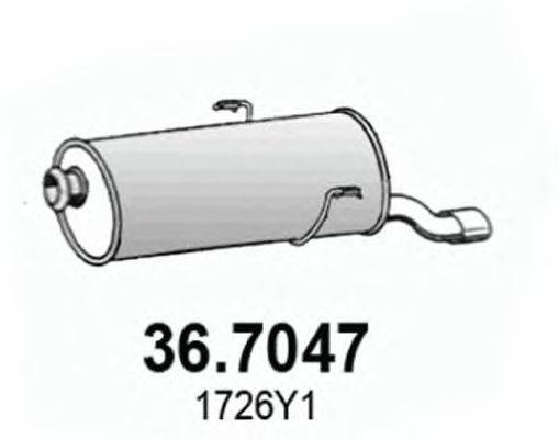 Глушитель выхлопных газов конечный ASSO 36.7047