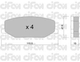 Комплект тормозных колодок, дисковый тормоз CIFAM 822-097-0