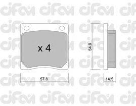 Комплект тормозных колодок, дисковый тормоз CIFAM 822-229-0