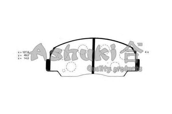 Комплект тормозных колодок, дисковый тормоз ASHUKI D095-05