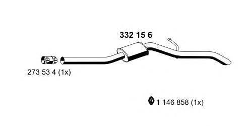 Глушитель выхлопных газов конечный ERNST 332156