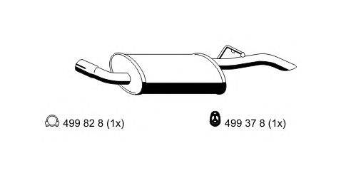 Глушитель выхлопных газов конечный ERNST 311113